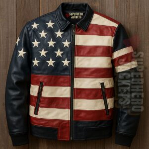 American Flag Leather Jacket